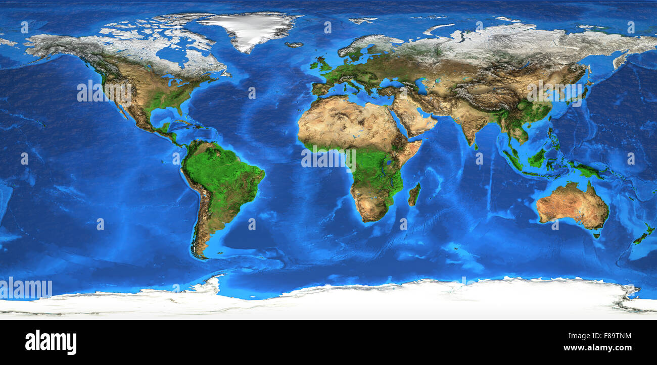 Global map flat satellite hires stock photography and images Alamy
