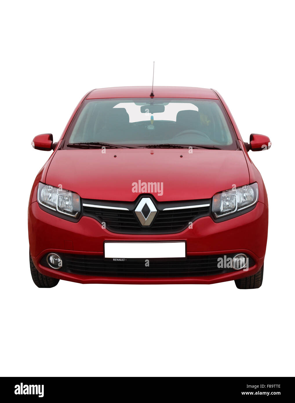 red Renault Sandero isolated on the white background Stock Photo