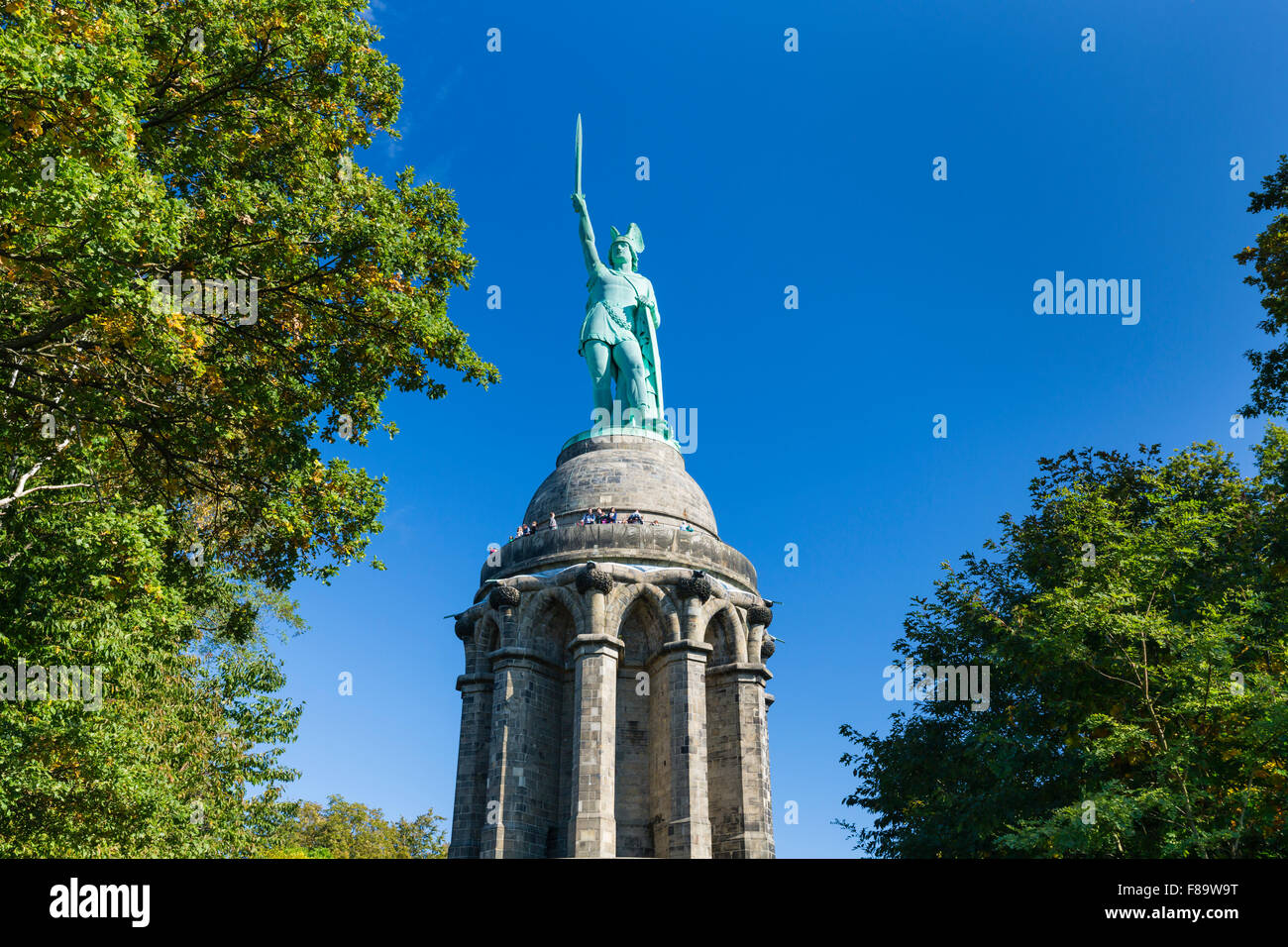 Front view of the famous Hermannsdenkmal  in the Teutoburger Wald near Detmold, Germany Stock Photo