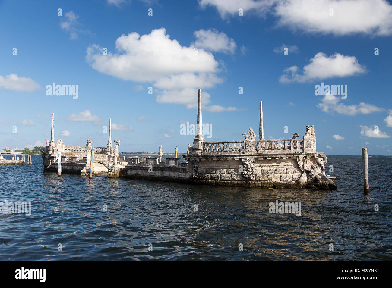 Stone barge at the Vizcaya Museum and Gardens Stock Photo