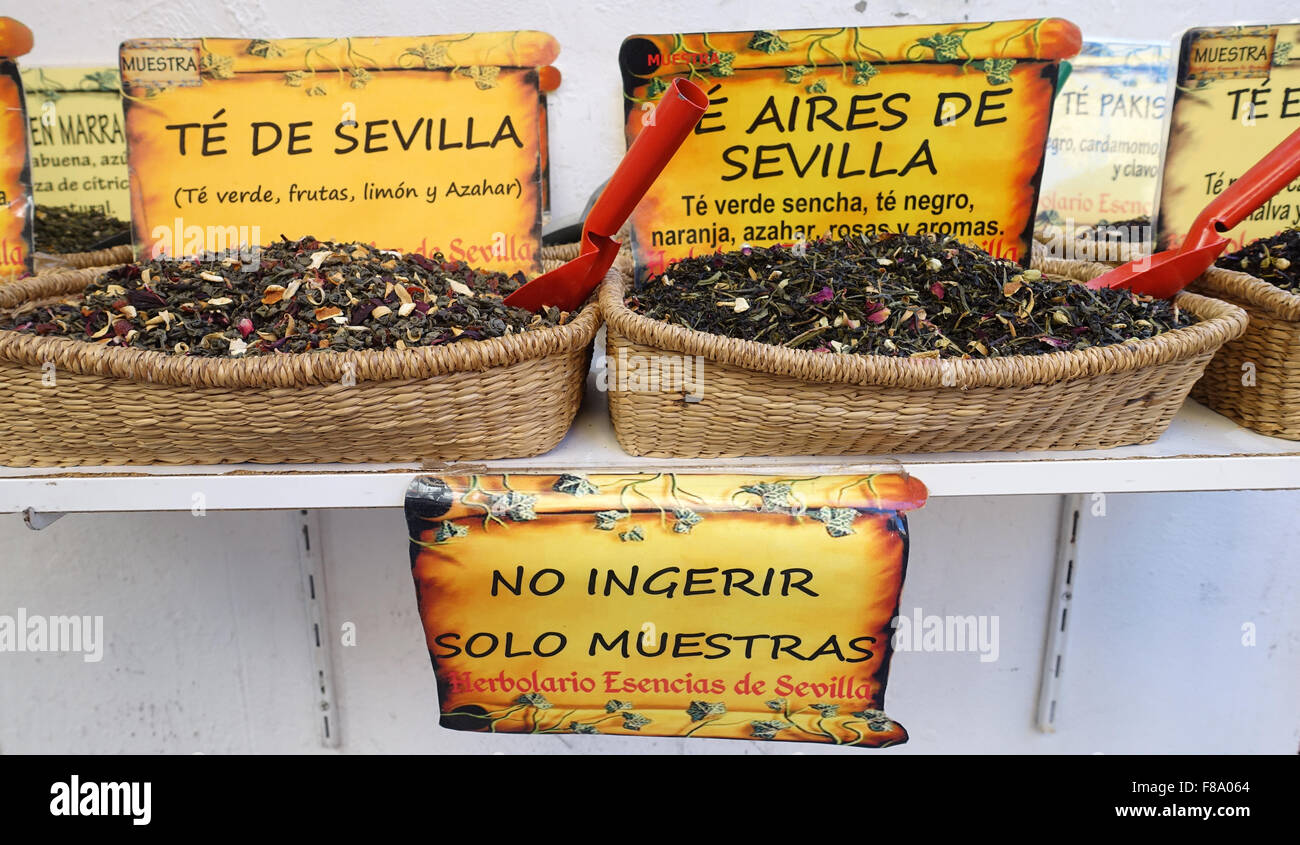 Spices display Seville Spain Stock Photo