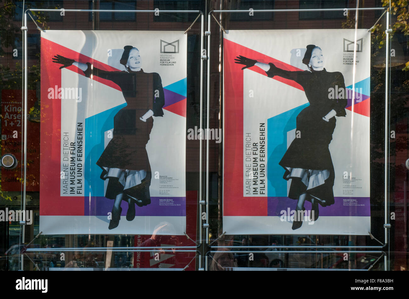Marlene Dietrich posters promote the Museum of Film & TV at Potsdamer Platz, Berlin Mitte Stock Photo