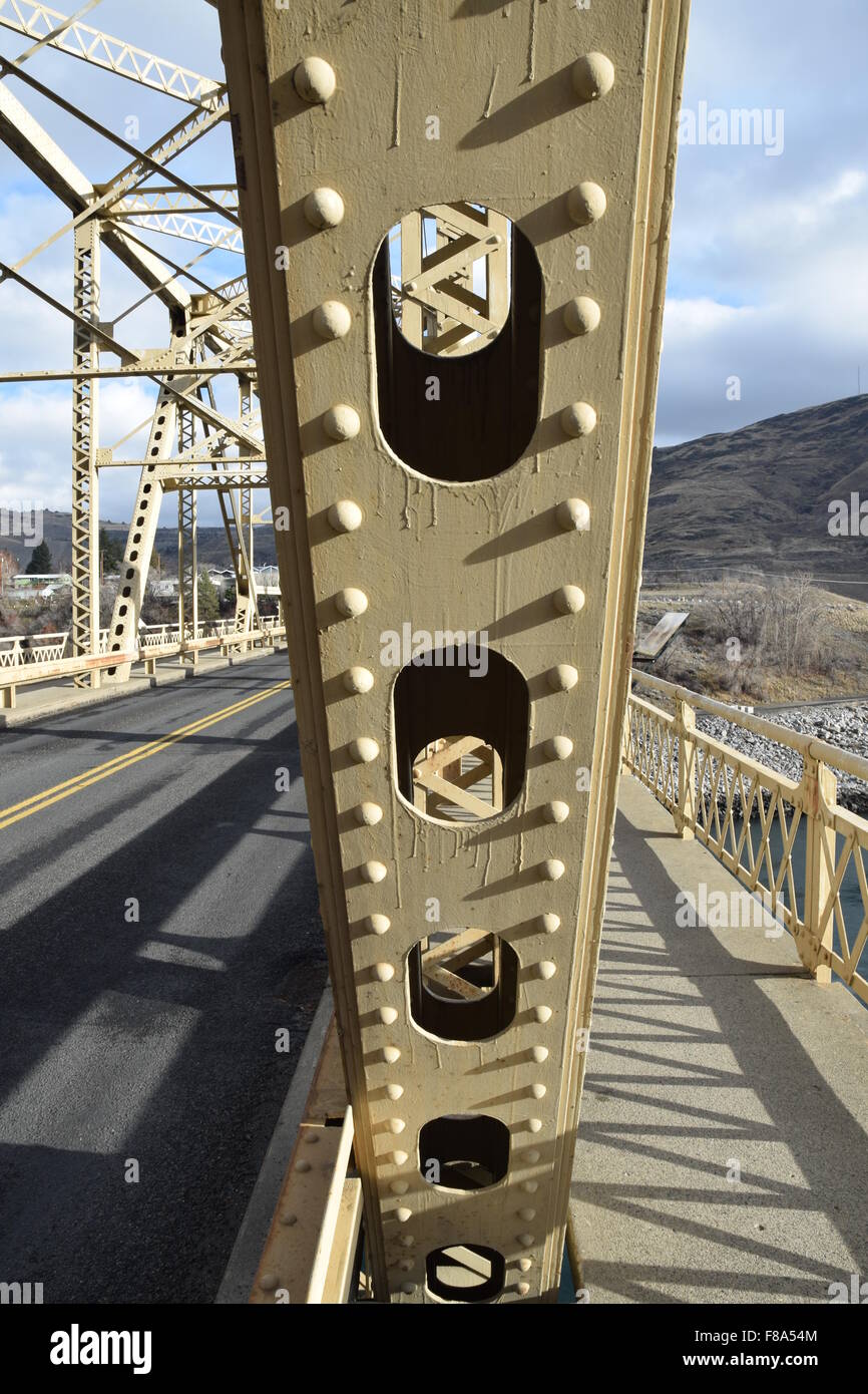 Steel bridge support. Stock Photo