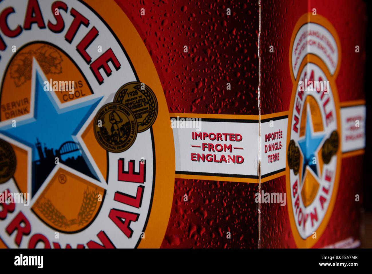 Newcastle Brown Ale labelled in English and French in Quebec Stock Photo Alamy