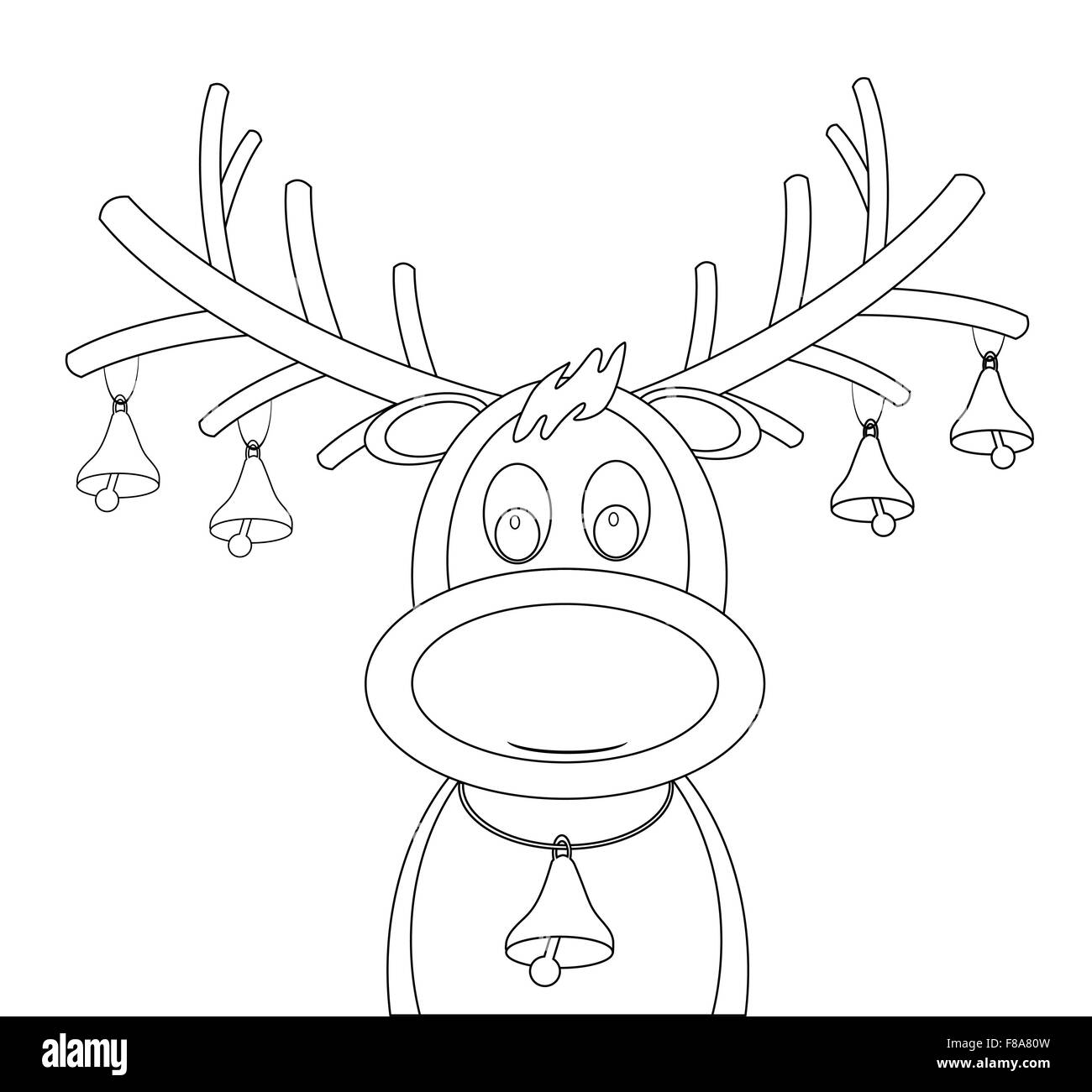 rudolph clip art black and white