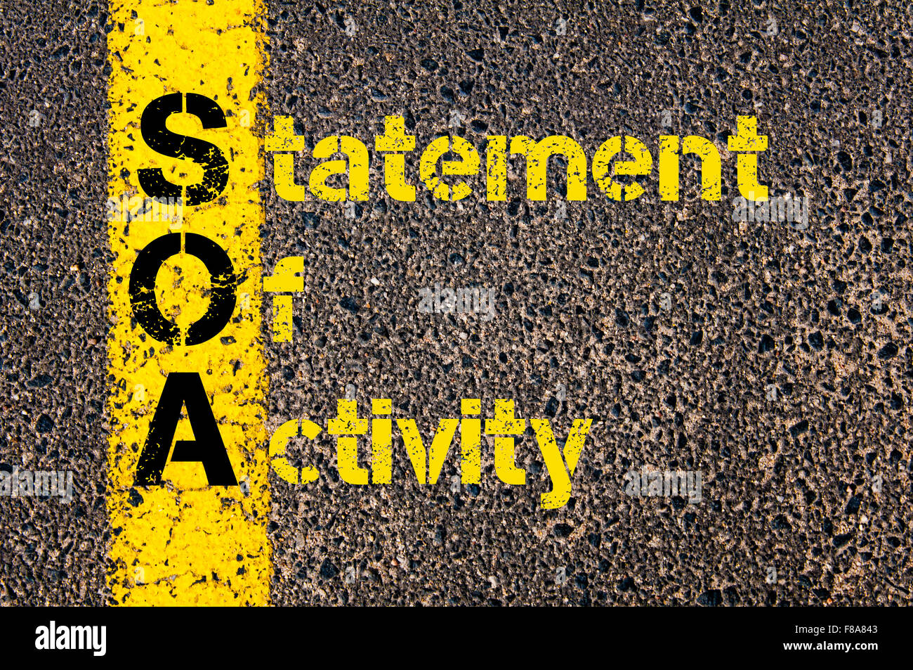 Concept image of Accounting Business Acronym SOA Statement Of Activity