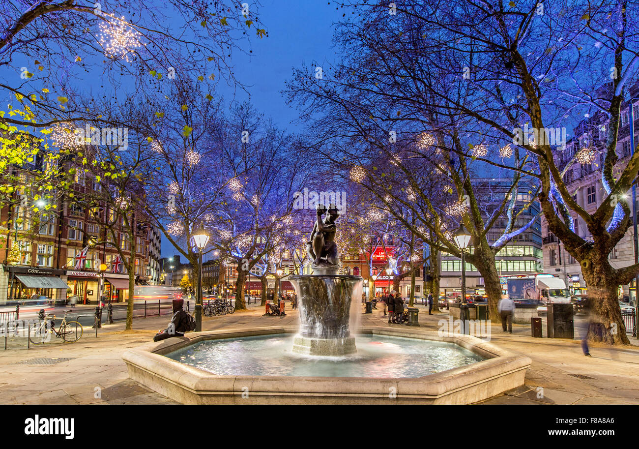 Christmas Lights In Sloane Square London UK Stock Photo