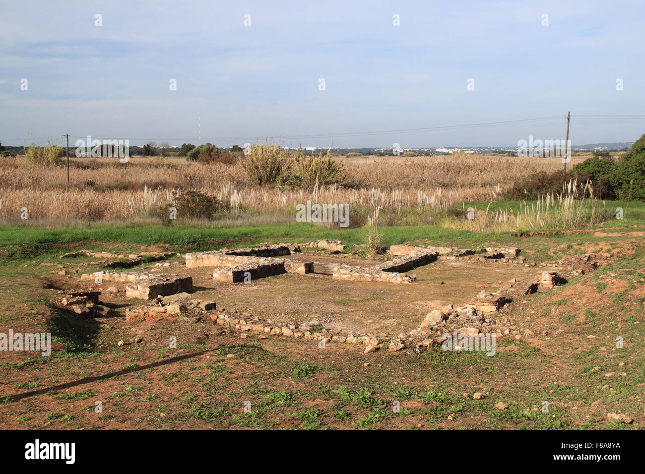 Small house, Cerro da Vila Roman archaeological site and museum, Vilamoura, Quarteira, Algarve, Portugal, Europe Stock Photo