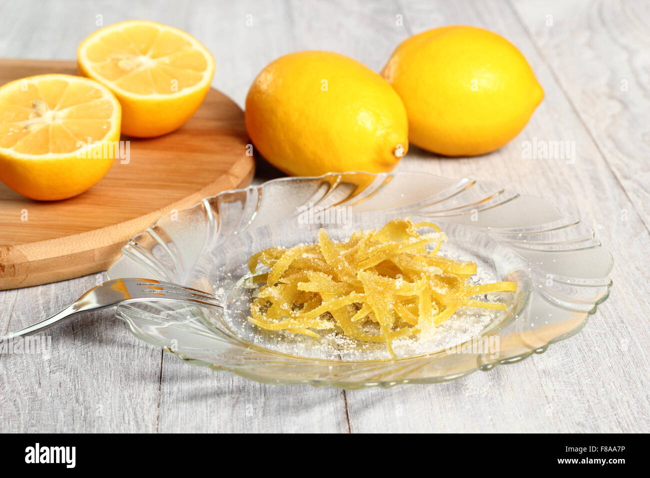 Candied Lemon Zest Stock Photo Alamy