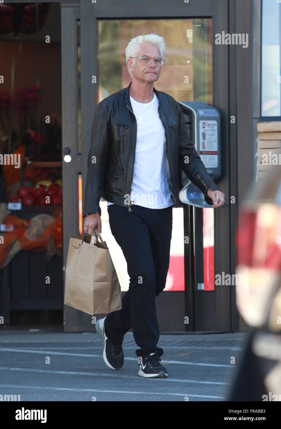 Harry Hamlin goes shopping at Ralphs grocery store in Studio City