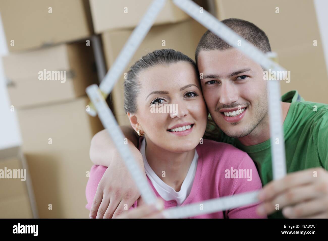 happy Young couple moving in new house Stock Photo - Alamy