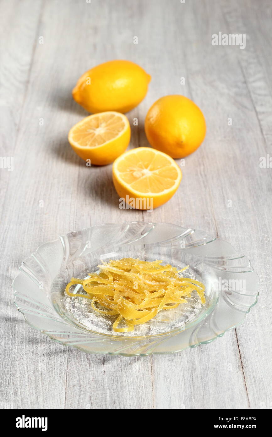Candied Lemon Zest Stock Photo Alamy