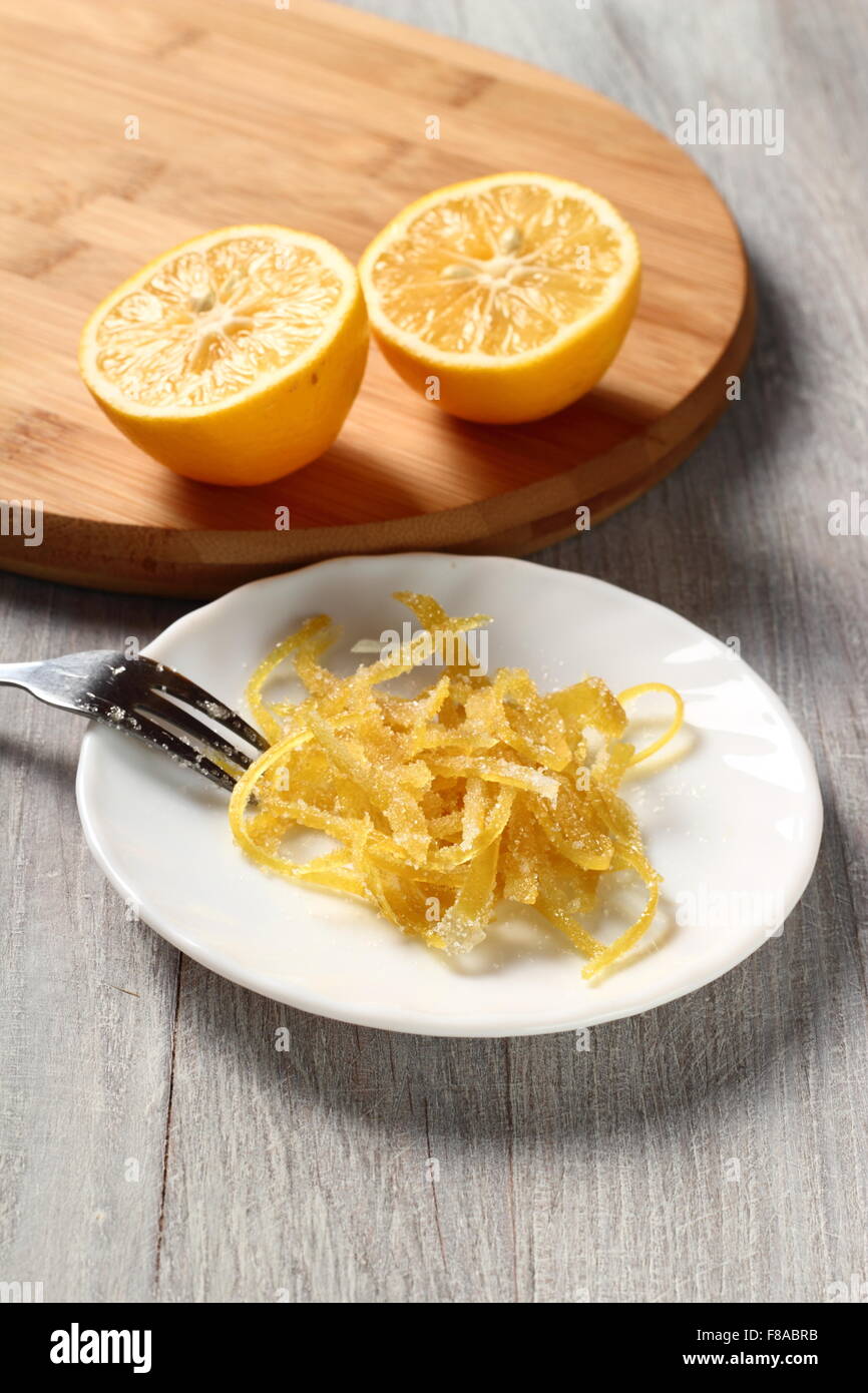 Candied Lemon Zest Stock Photo Alamy