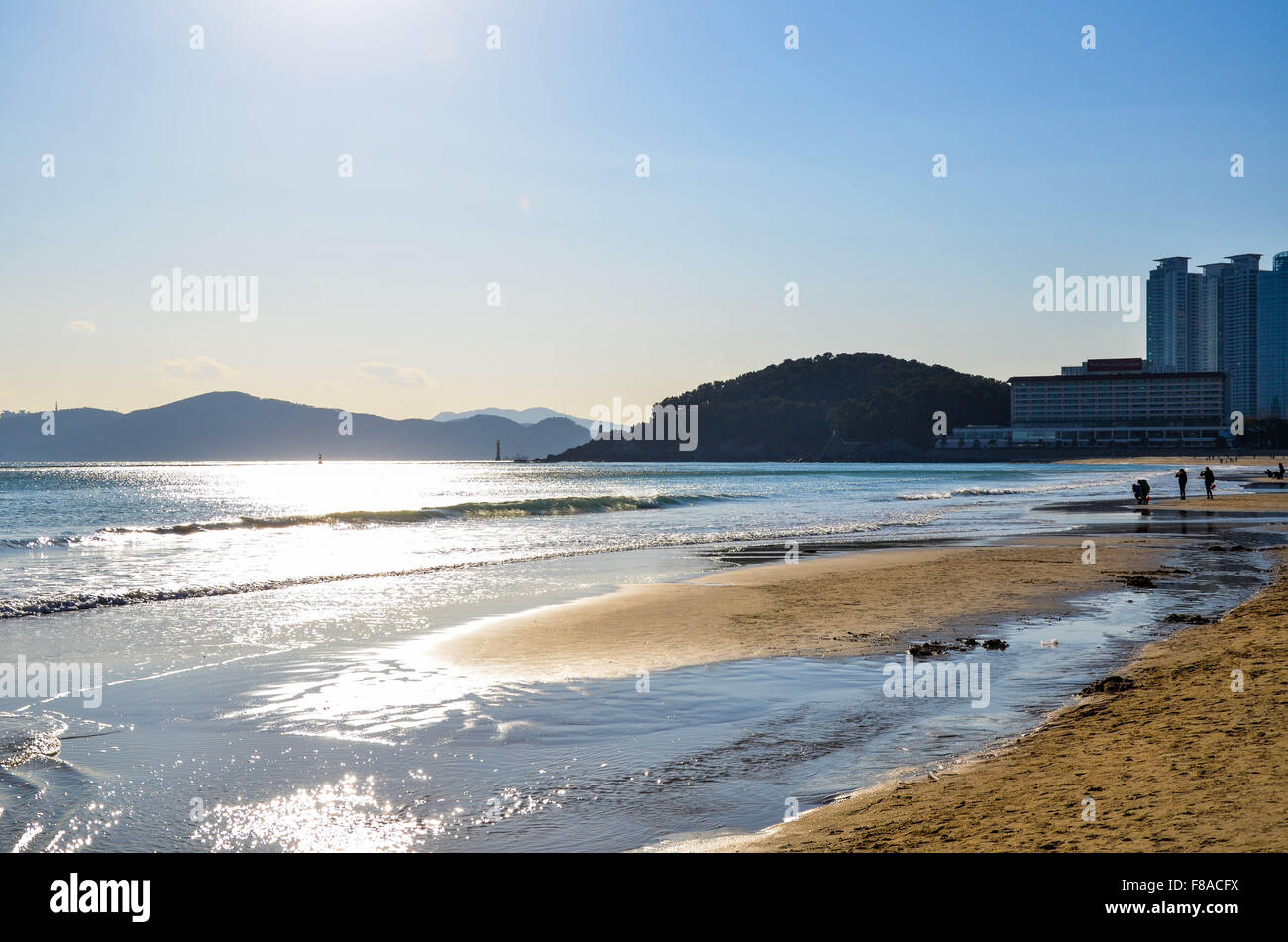Haeundae Beach In Busan South Korea On A Winter Day Stock