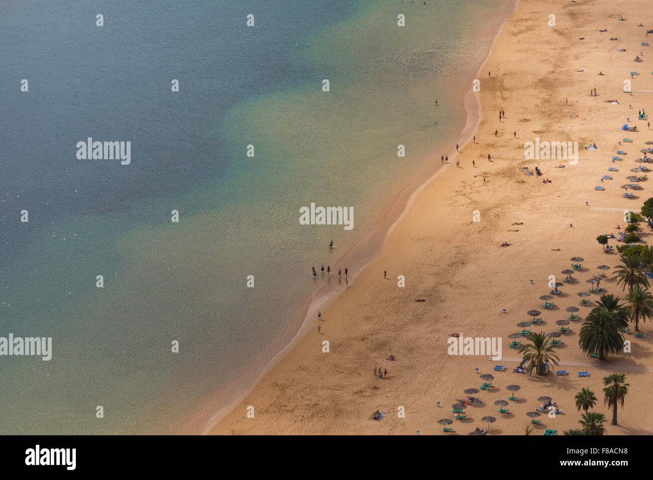 people at beach aerial - beach scene from above Stock Photo