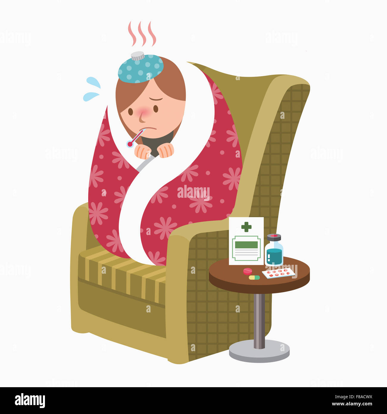 Woman suffering from a cold Stock Photo - Alamy