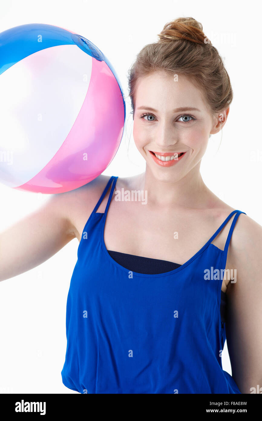 Woman in a blue shirt hi-res stock photography and images - Alamy