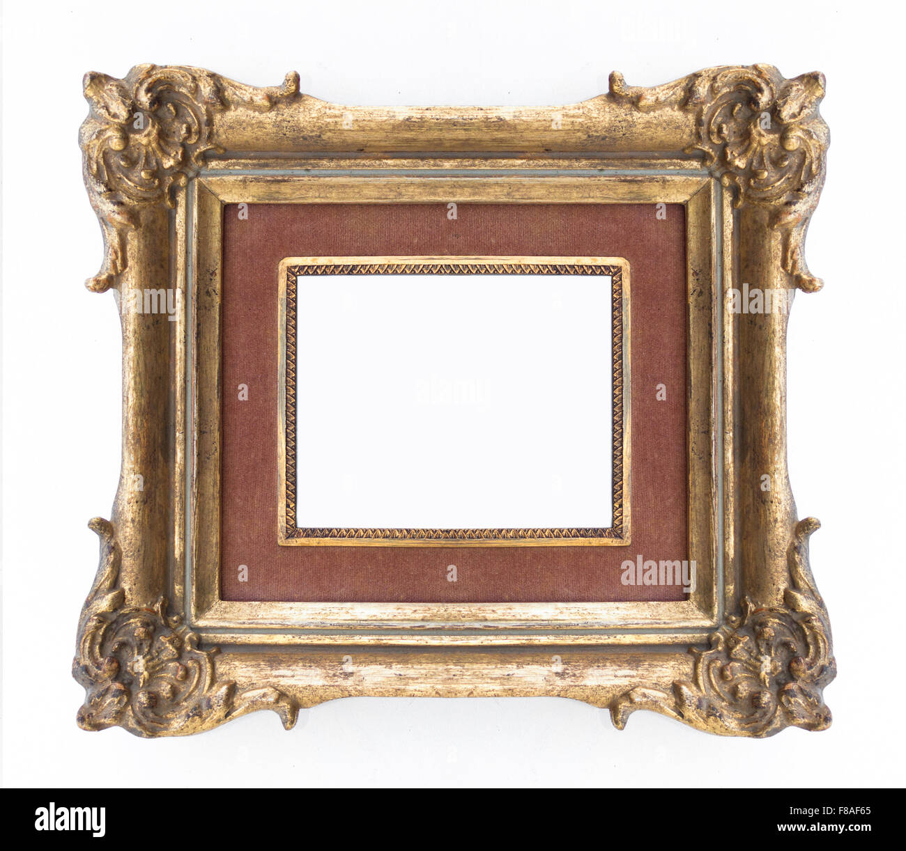 decorative golden frame - ornate frame , classical Stock Photo