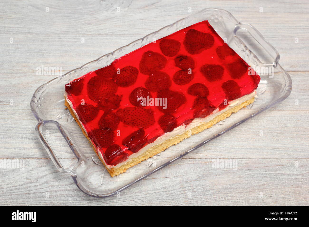 Strawberry Jelly Cake Stock Photo