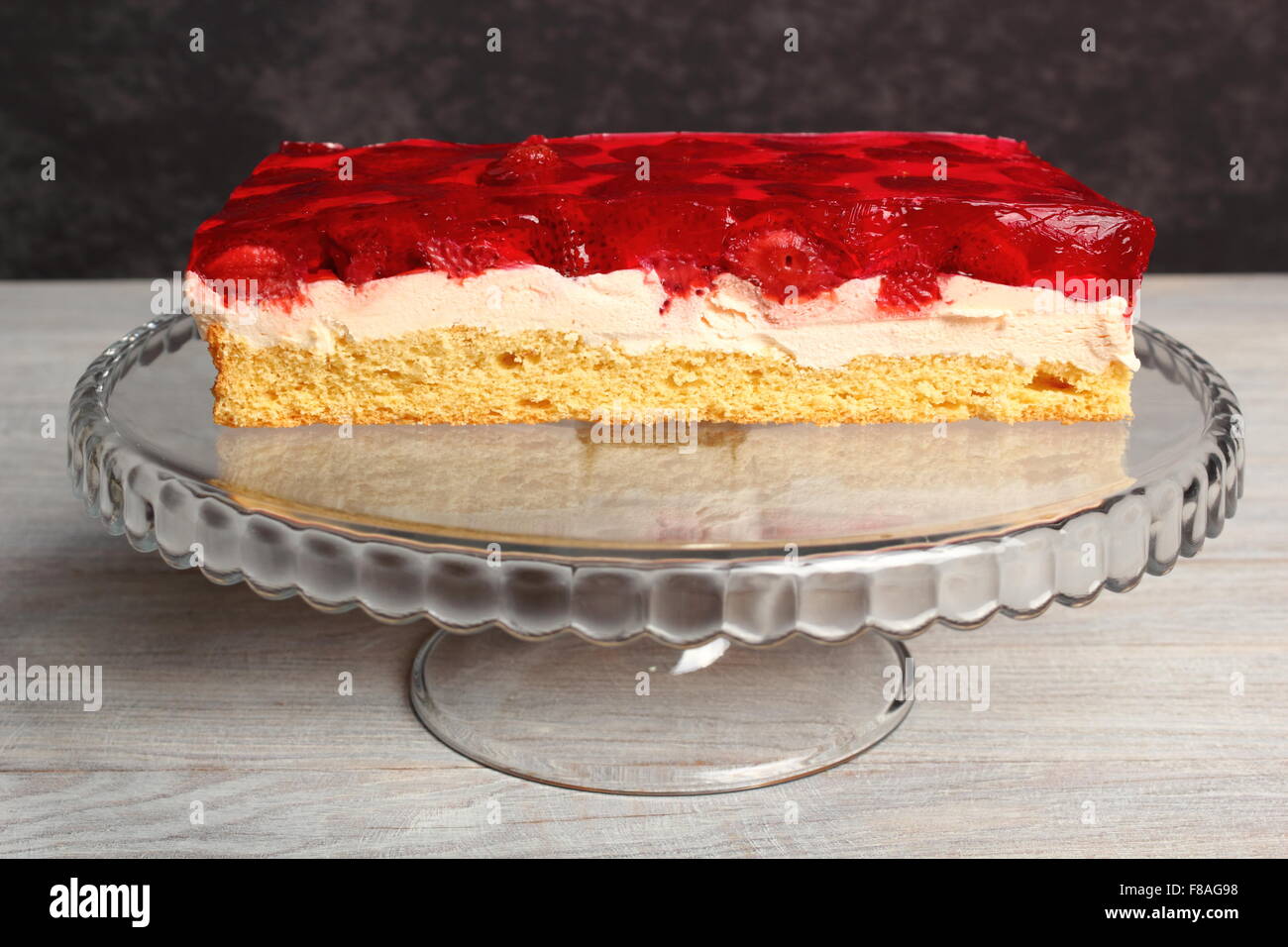 Strawberry Jelly Cake Stock Photo