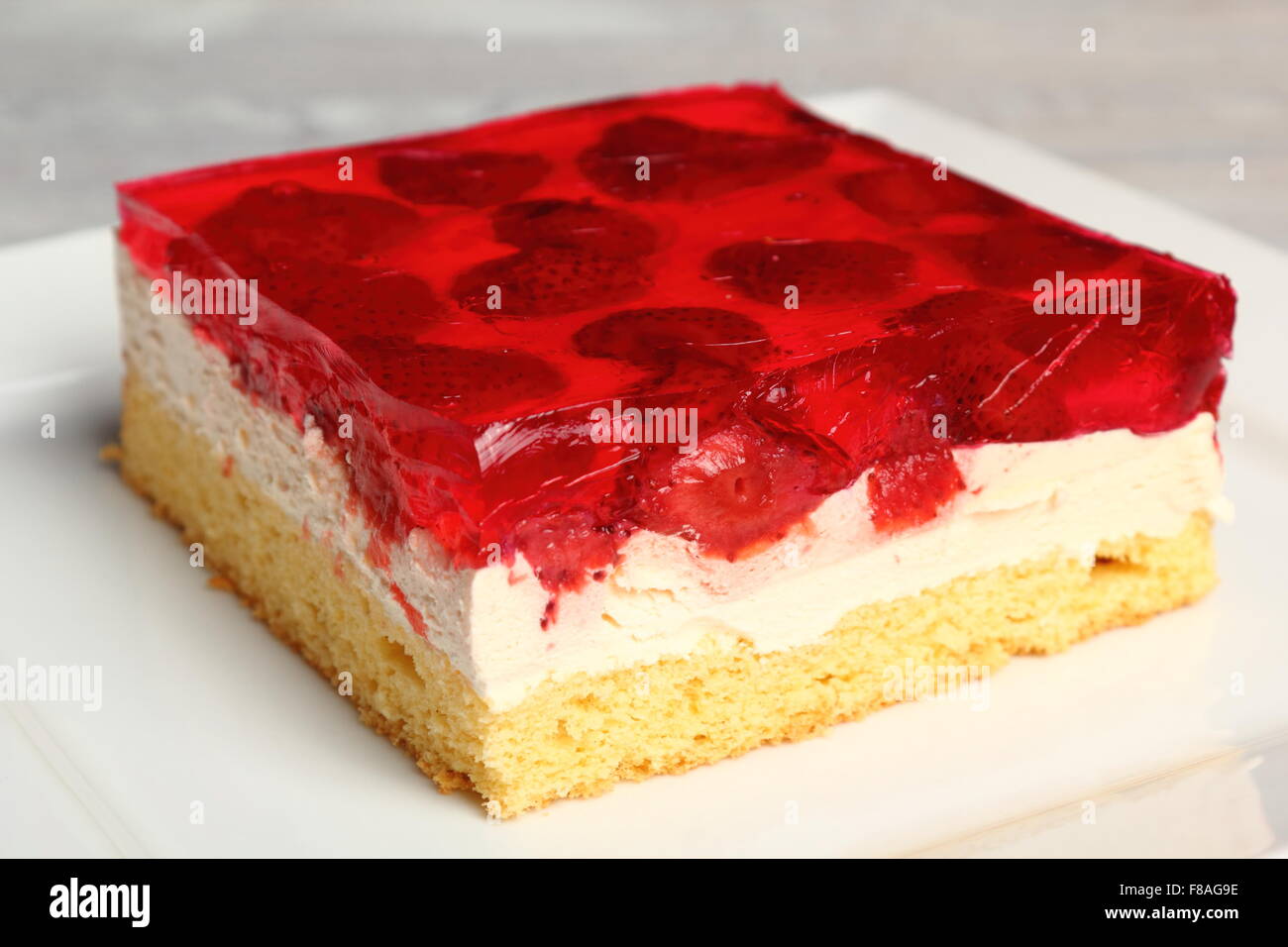 Strawberry Jelly Cake Stock Photo Alamy