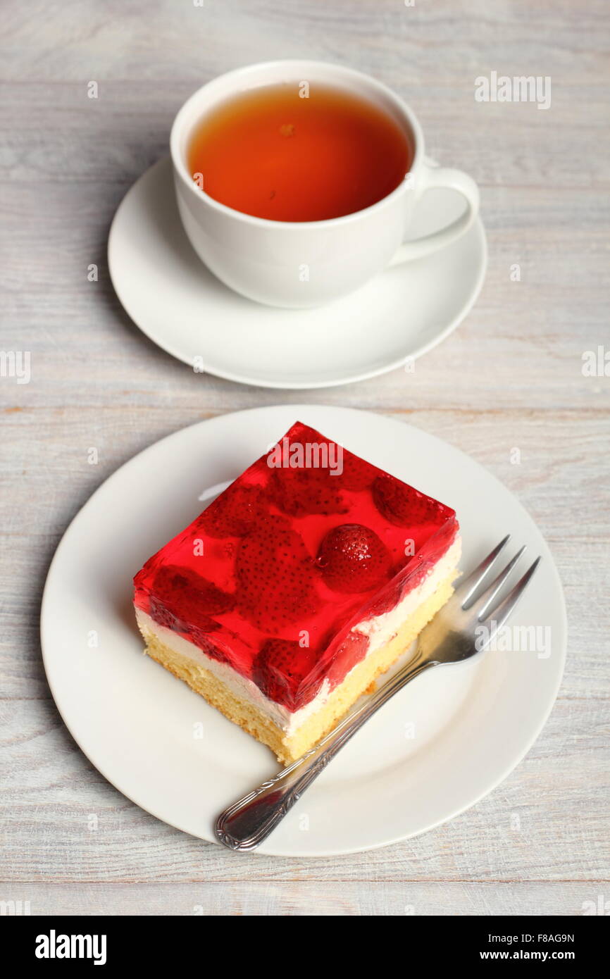 Strawberry Jelly Cake Stock Photo