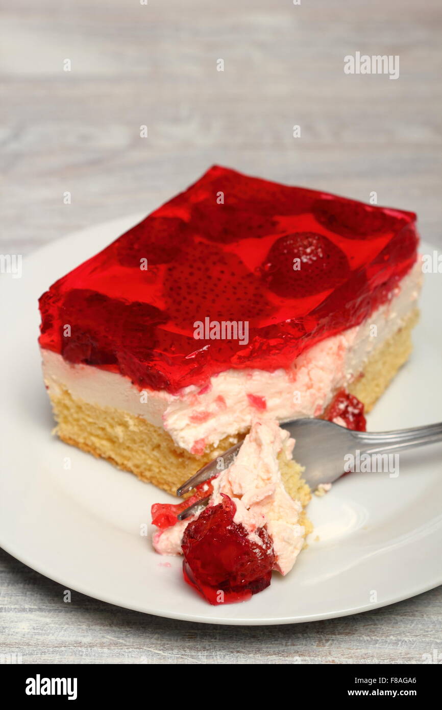 Strawberry Jelly Cake Stock Photo