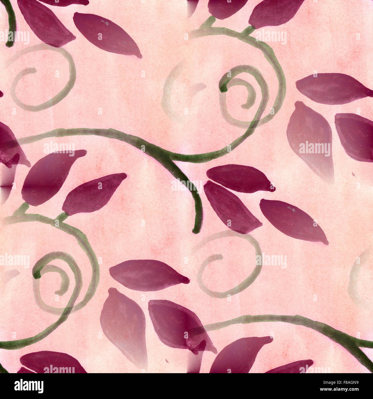 Watercolor Flowers Seamless Handmade Pink Red Wallpaper Background