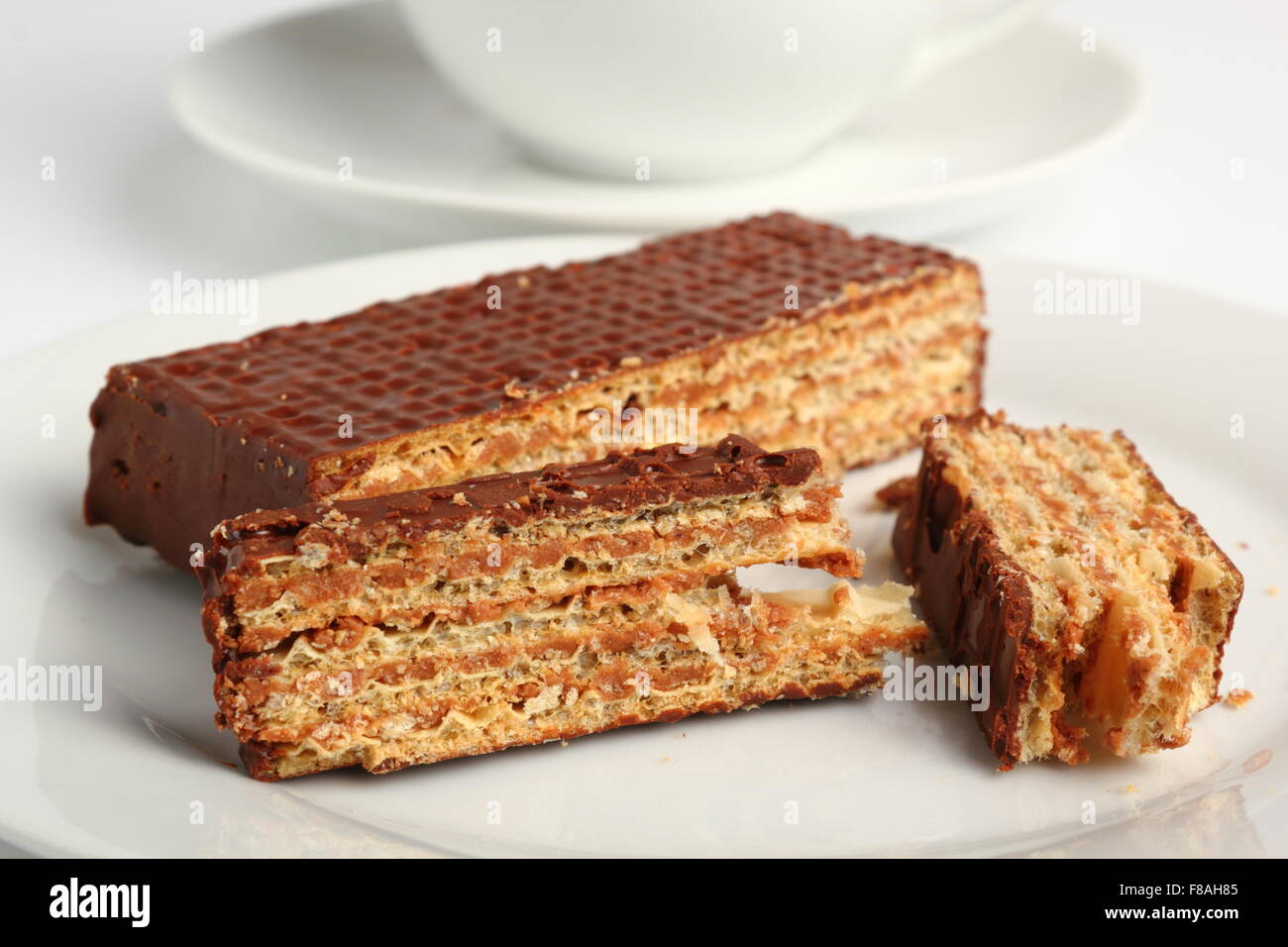 Chocolate Covered Wafer Stock Photo Alamy