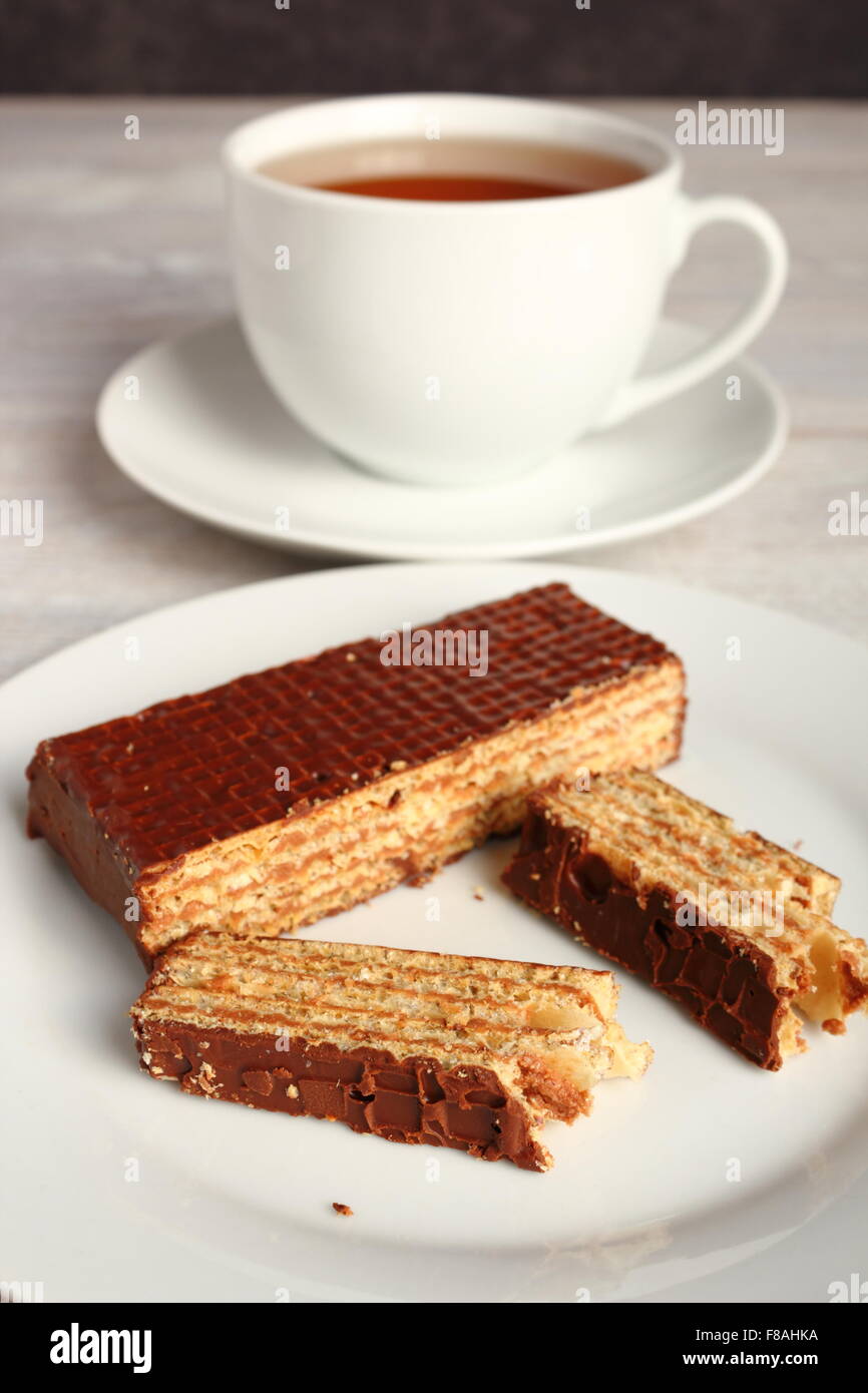 Chocolate Covered Wafer Stock Photo Alamy