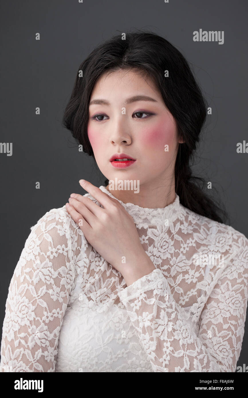 chinese dress ladies Key Hole Neck Lace Cheongsam Top Chinese Style Evening Dress main image 0