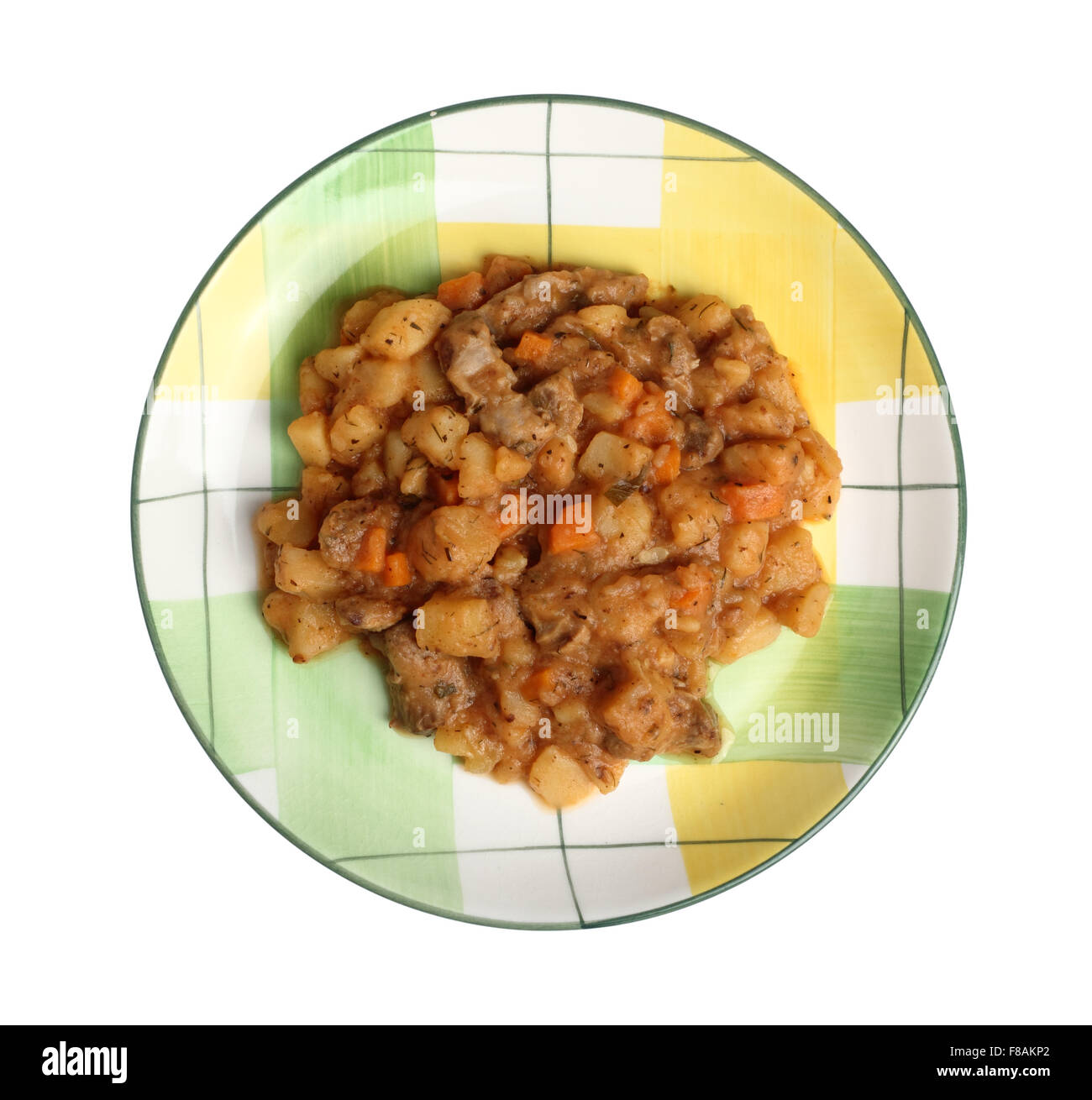 Vegetable Stew with Chicken Gizzards. Isolated with clipping path Stock