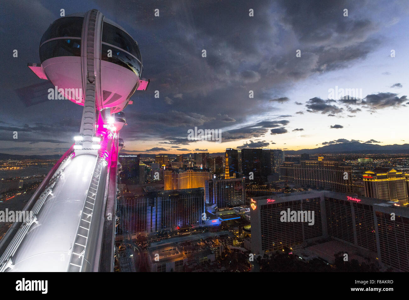 Aerial view of Las Vegas from the top of the High Roller ferris wheel at  the Linq - Las Vegas, NV Stock Photo - Alamy