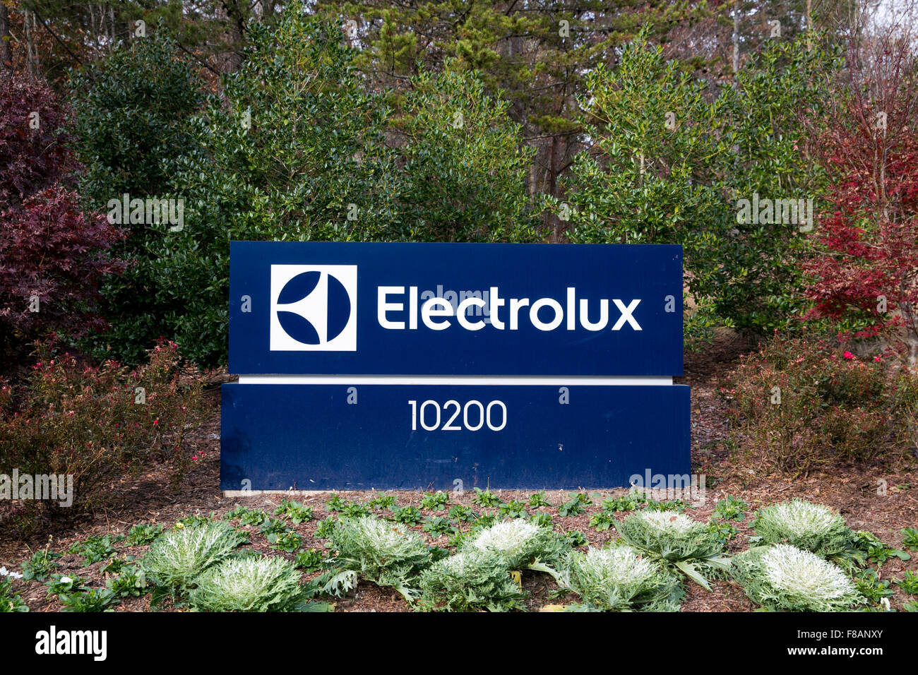 A logo sign outside of a facility occupied by Electrolux in Charlotte, North Carolina on November 28, 2015. Stock Photo