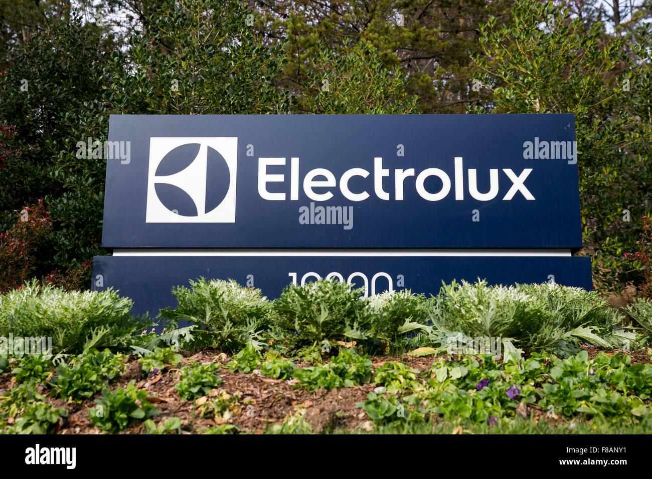 A logo sign outside of a facility occupied by Electrolux in Charlotte, North Carolina on November 28, 2015. Stock Photo