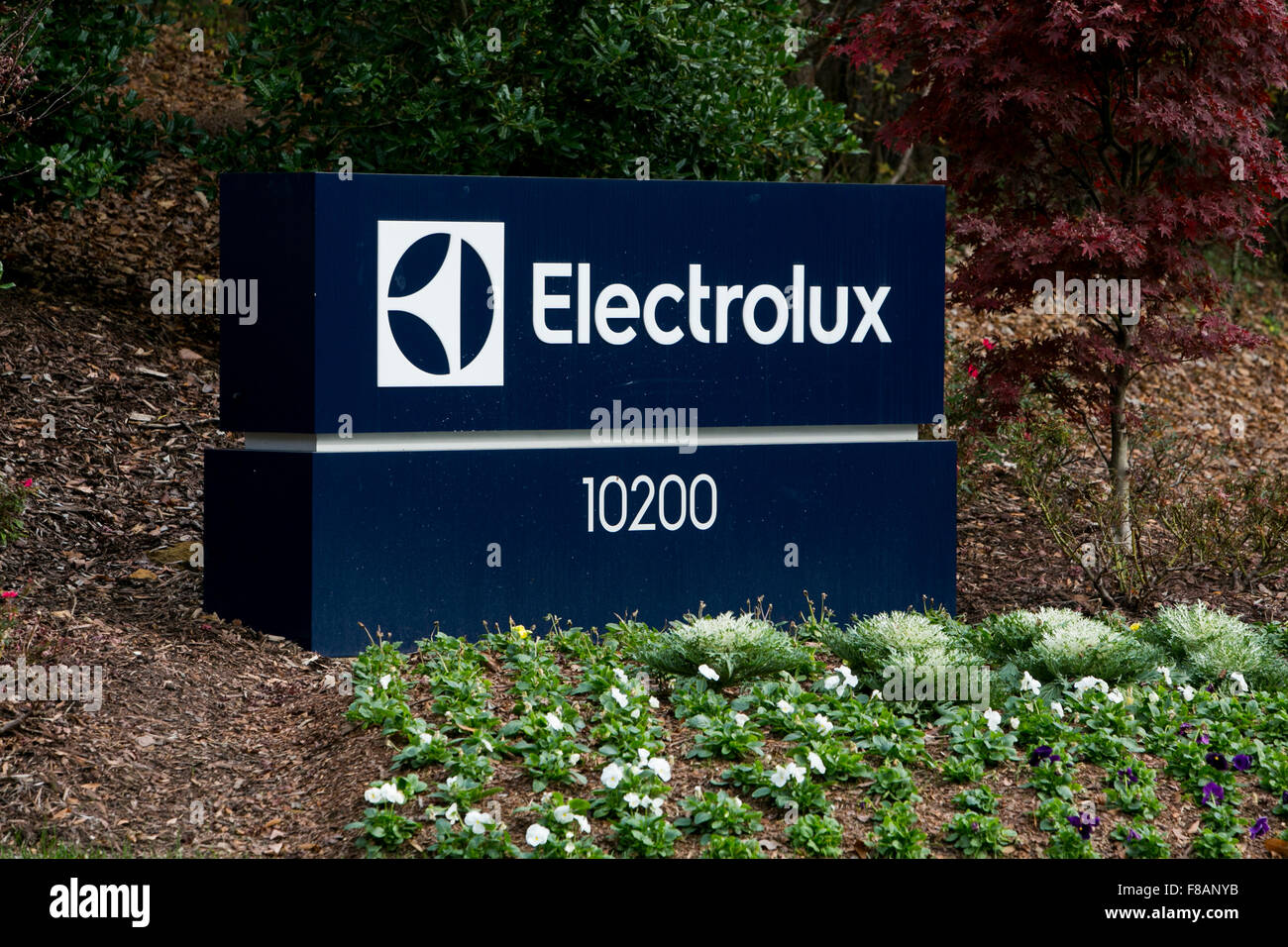 A logo sign outside of a facility occupied by Electrolux in Charlotte, North Carolina on November 28, 2015. Stock Photo