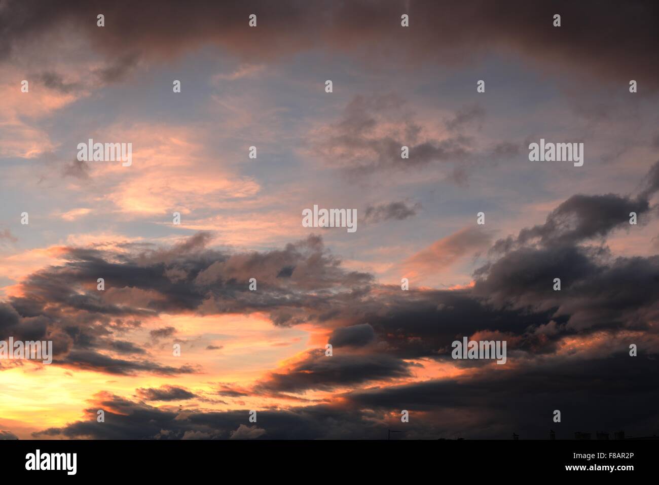 Blue sky with dramatic clouds nature background Stock Photo - Alamy