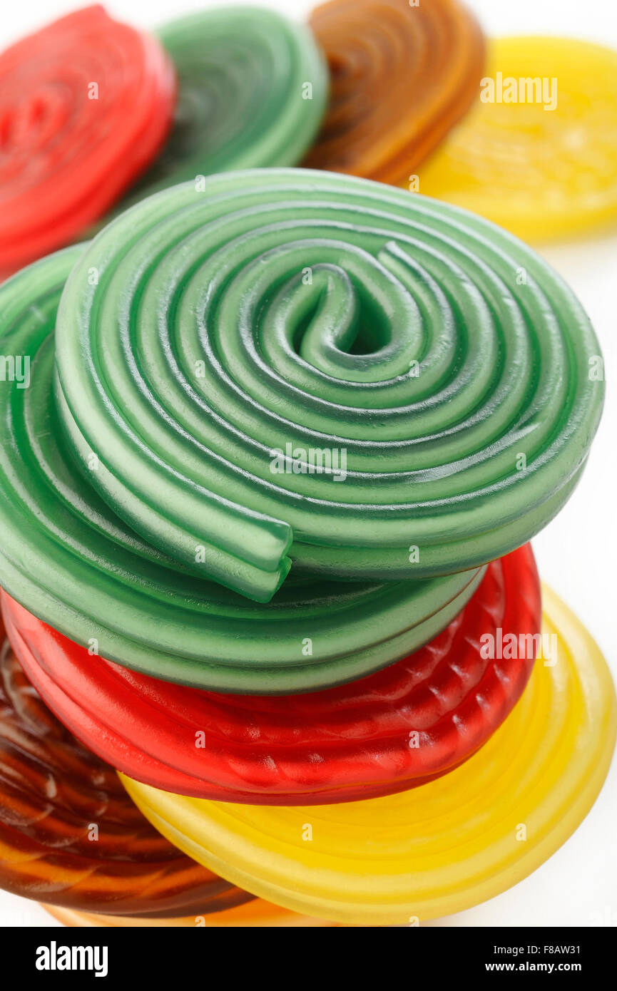 colorful liquorice licorice spiral candies Stock Photo Alamy