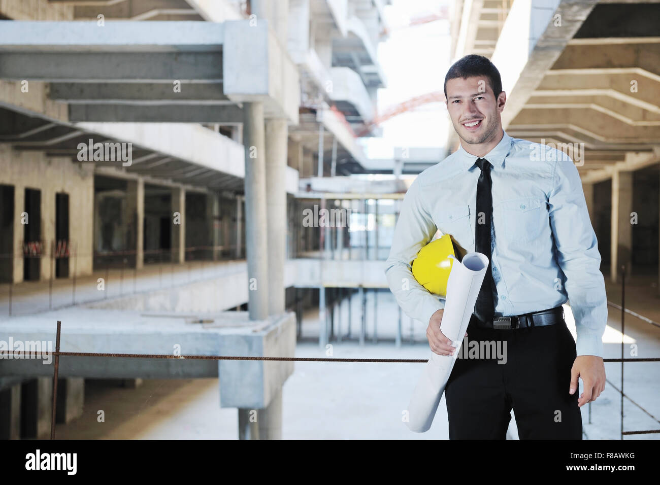 business man Architect engineer manager at construction site project ...