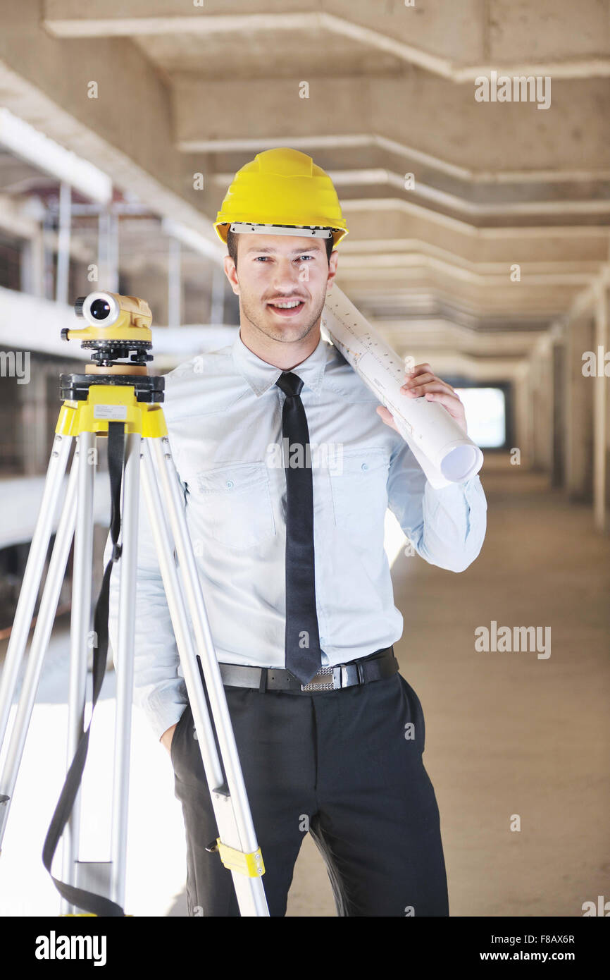 business man Architect engineer manager at construction site project ...