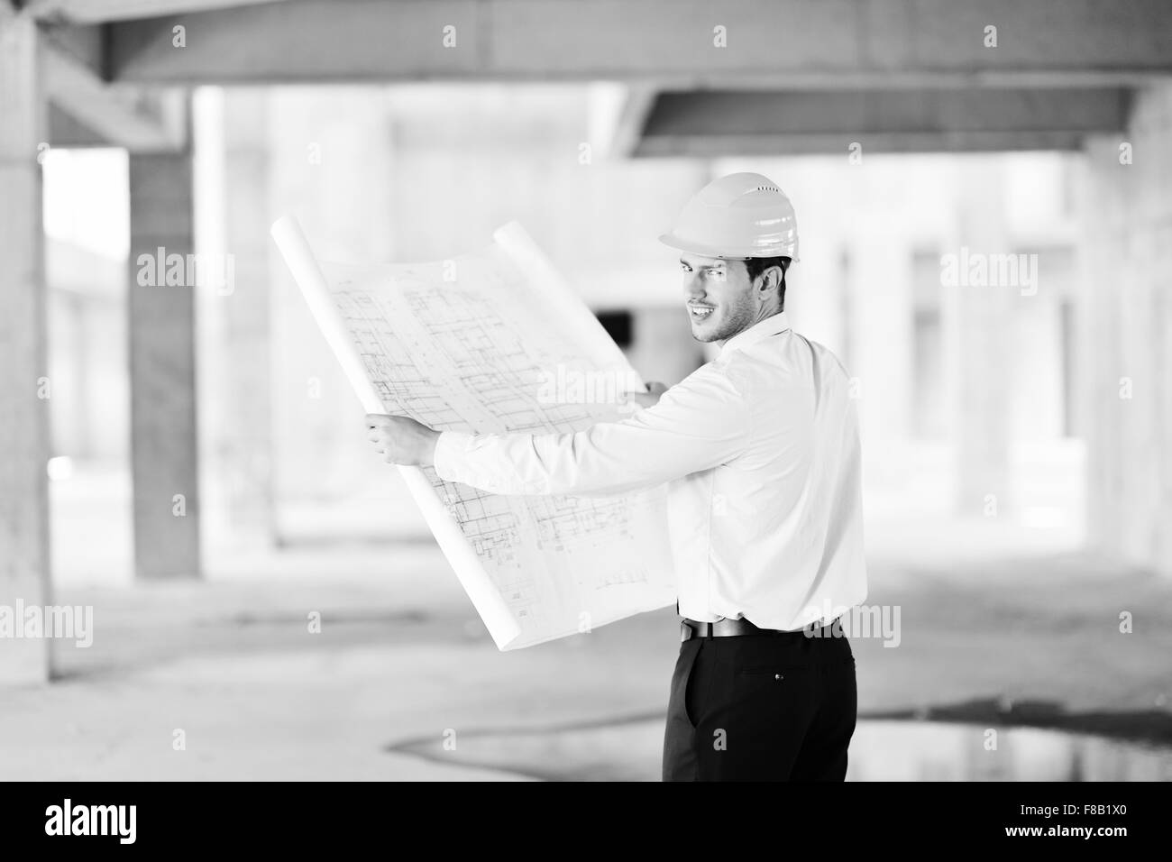 Construction Project business man Architect engineer manager at