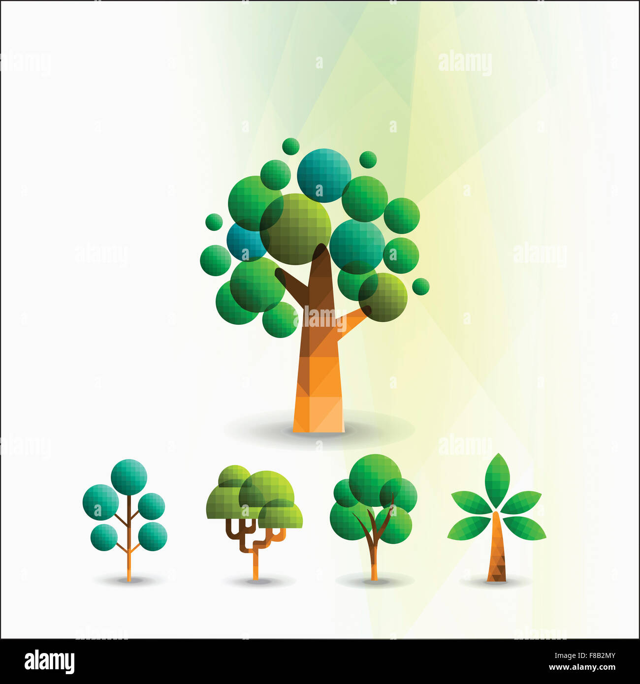 Various tree icons Stock Photo - Alamy