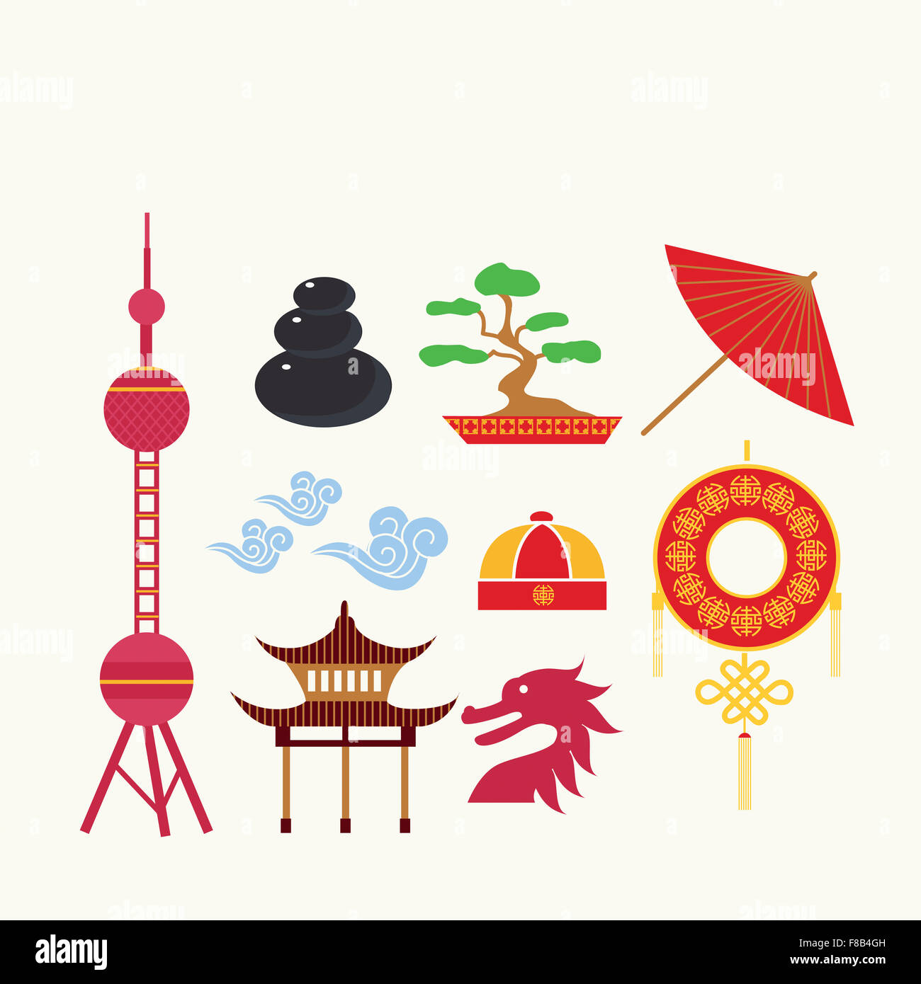 Various icons related to China Stock Photo - Alamy