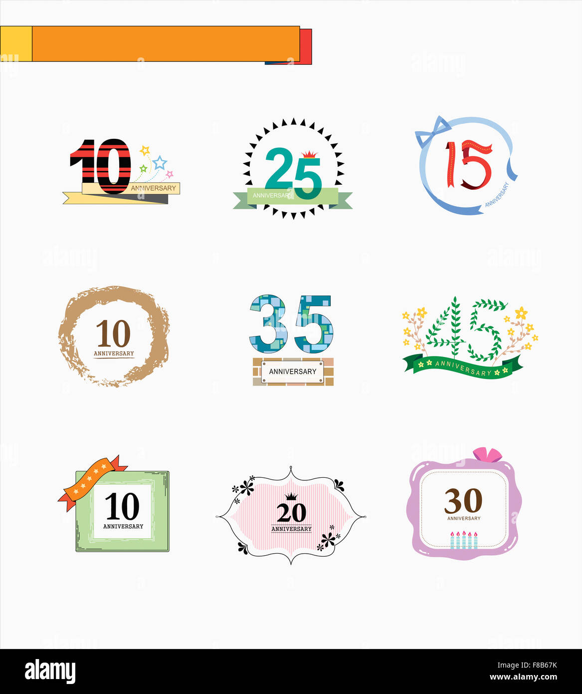 Various emblem labels illustration Cut Out Stock Images & Pictures - Alamy