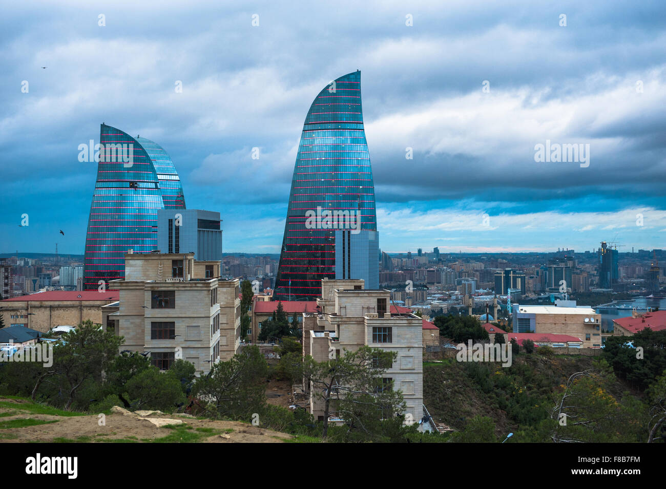 Night view of the Baku city Stock Photo