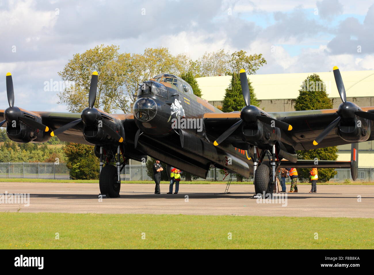 The only airworthy Avro Lancaster bomber in Europe displayed at Kemble Air Show 2011 Stock Photo