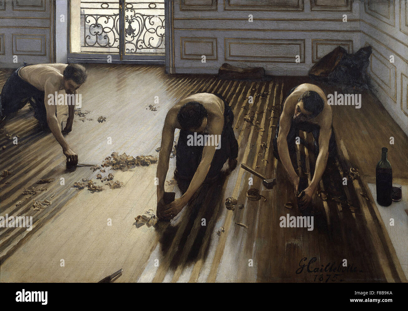 Gustave Caillebotte - The floor planers - 1875 - Orsay Museum Paris Stock Photo