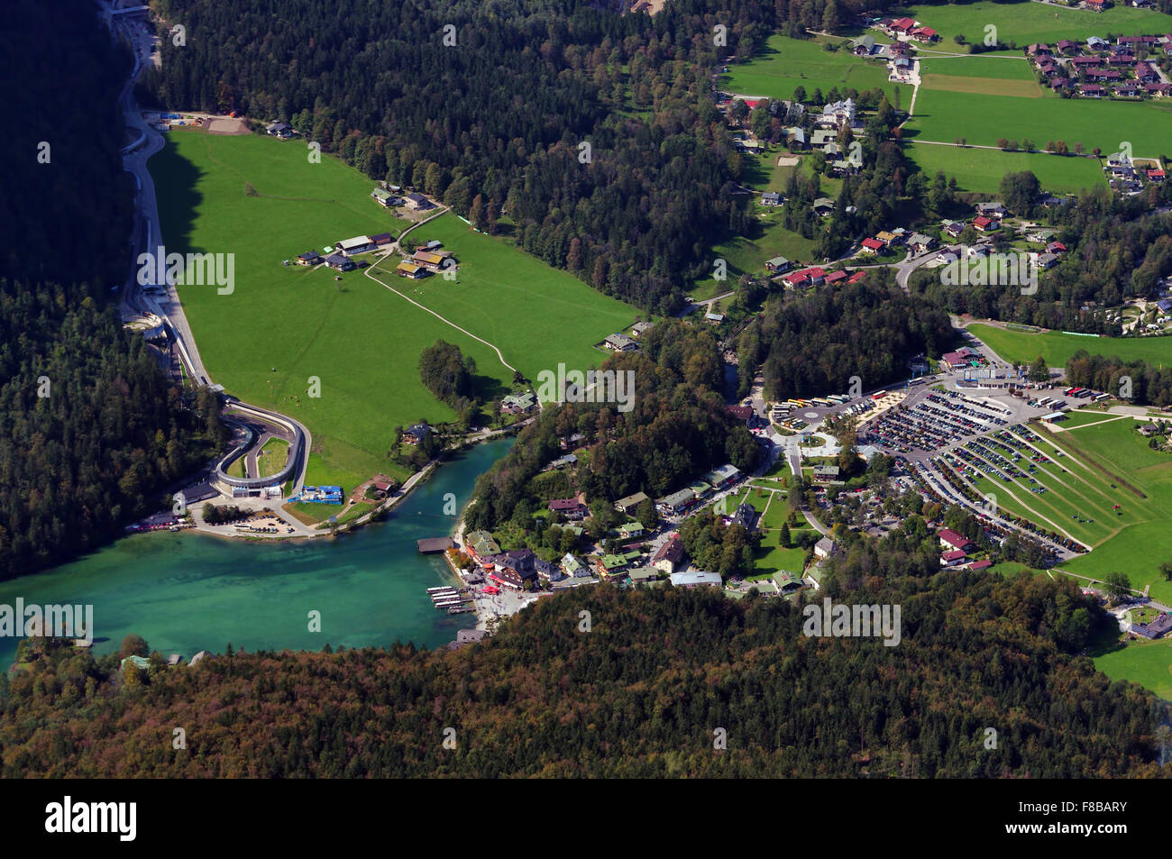 Konigsee aerial view Stock Photo