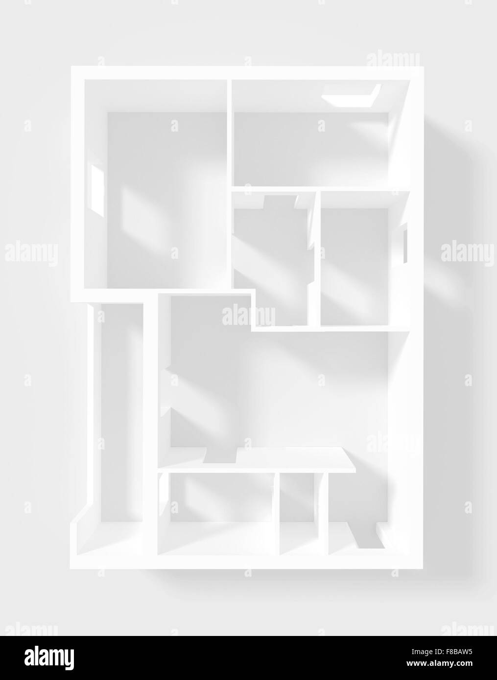3d rendering of empty roofless apartment Stock Photo - Alamy