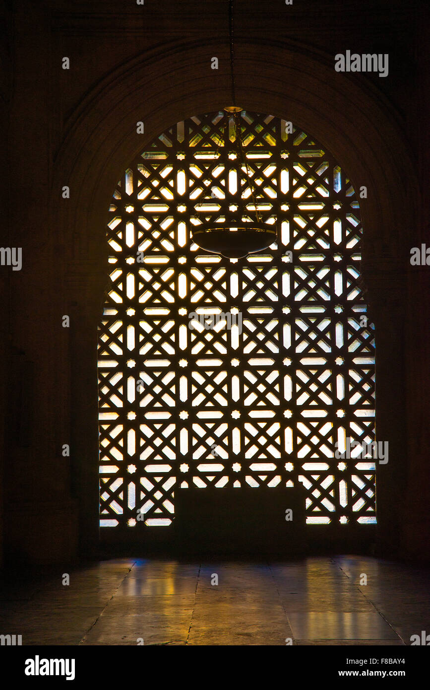 Lattice window. Mosque-Cathedral, Cordoba, Spain. Stock Photo